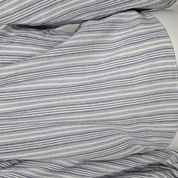 Mustard Seed White Blue Striped Coastal Preppy Cotton Blend Button Front Top S - Picture 9 of 13